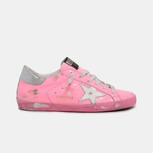 Golden Goose Pink Patent Superstar Sneakers with Silver Star